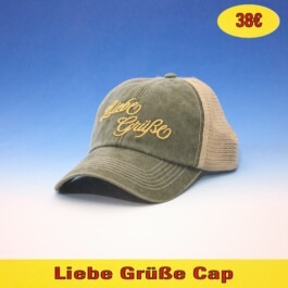 Liebe Grüße Cap zu kaufen auf www.meinelieblingswebsite.de 